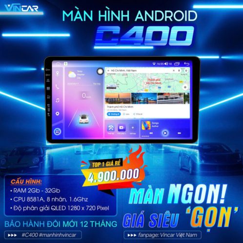 MÀN HÌNH VINCAR C400