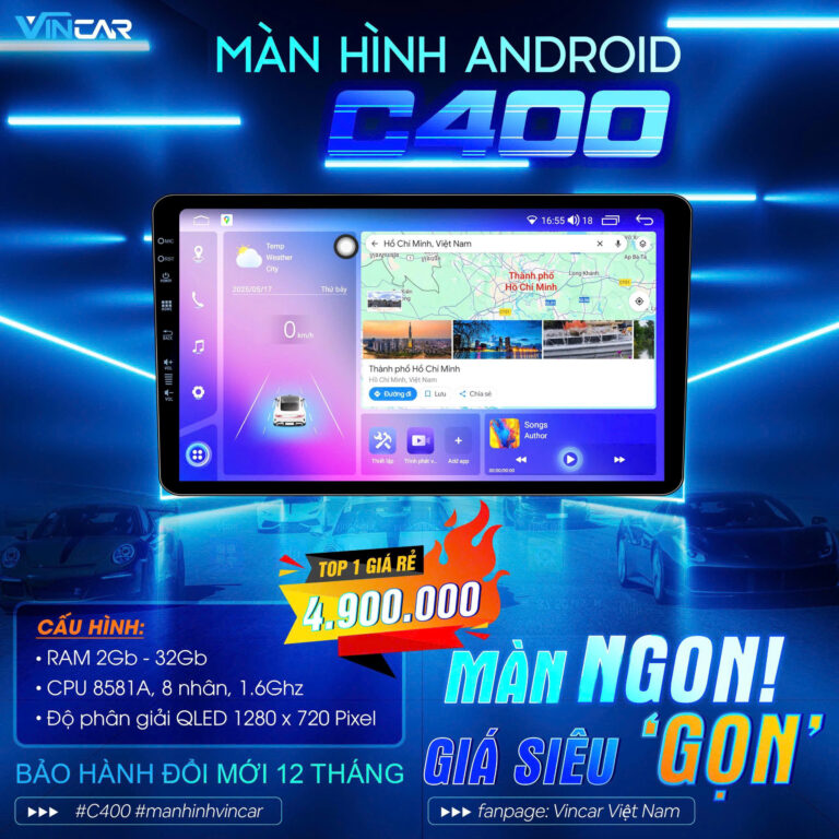 MÀN HÌNH VINCAR C400